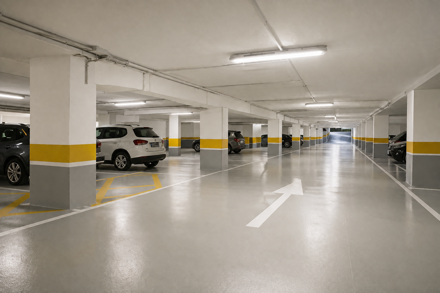 nettoyage et peinture parking centre commercial