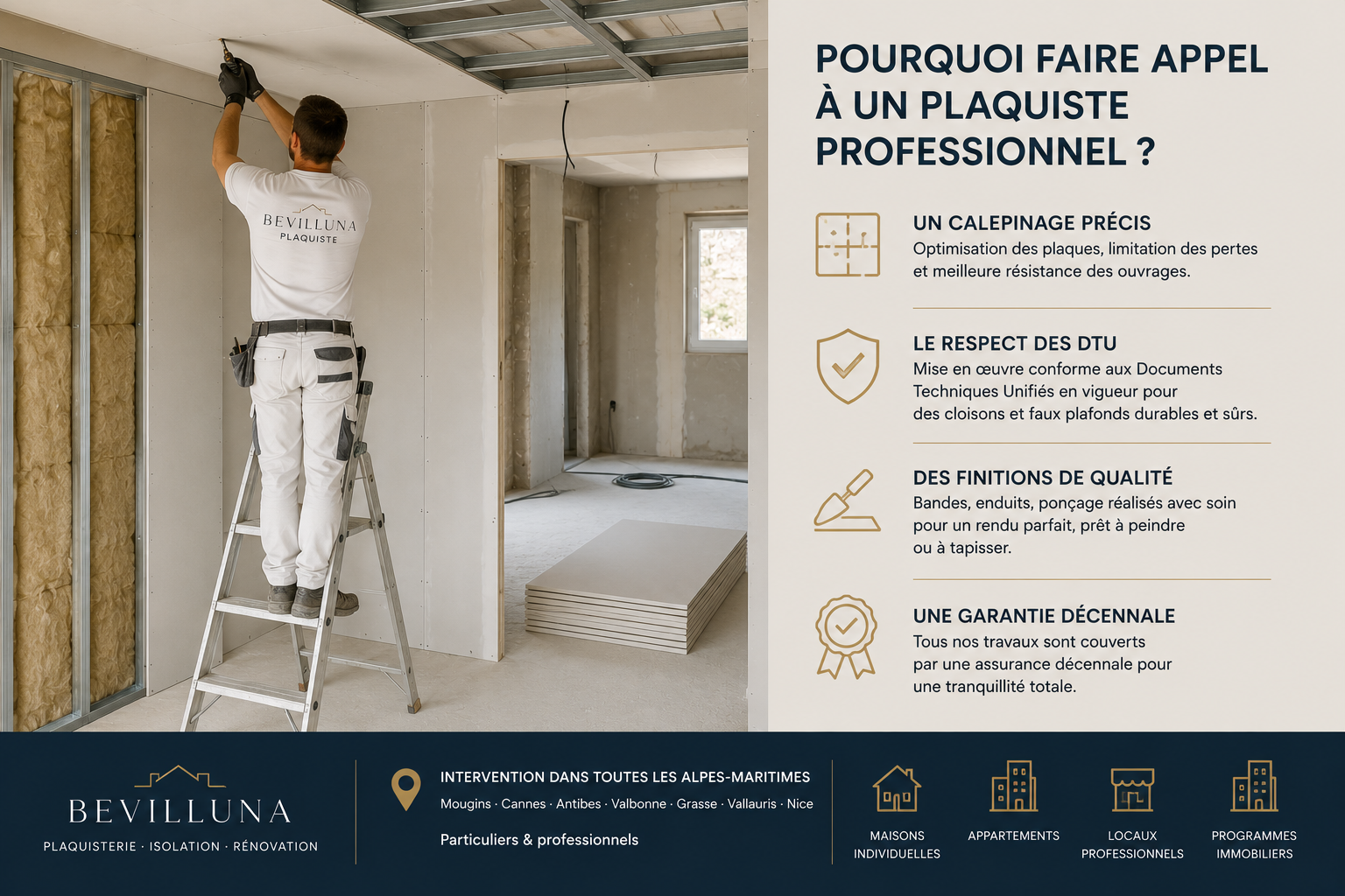 plaquiste professionnel dans les Alpes-Maritimes